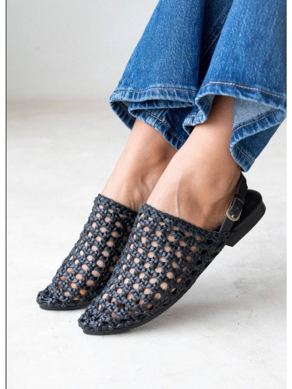 Liberte Vienna Woven Mule Black Women Size 10